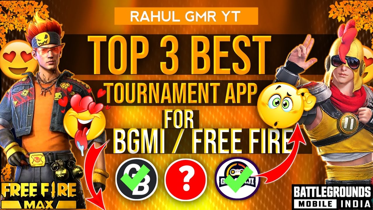 Top 3 Best Tournament Apps For Free Fire And Bgmi Free Fire Tournament App Bgmi Tournament App 😱
