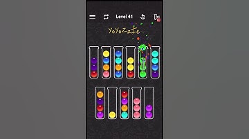 Ball Sort Color Water Puzzle Level 41 Walkthrough 🧪🟠🟢🟡, #shorts