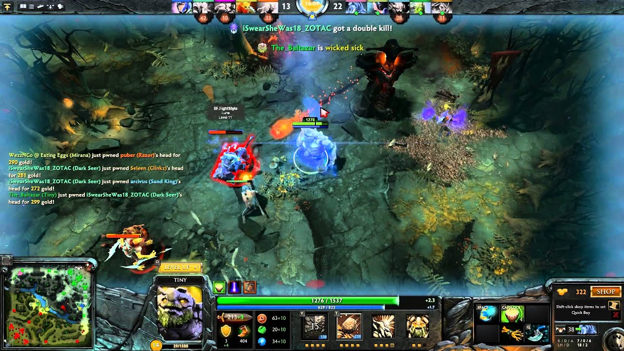 DotA 2 - Tiny GODLIKE ! (Score 20-0)