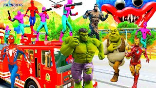 Team Avengers Challenge Racing Cars VS Spiderman Hulk, Giải Cứu Siêu Nhân Người Nhện || TMPHUONG