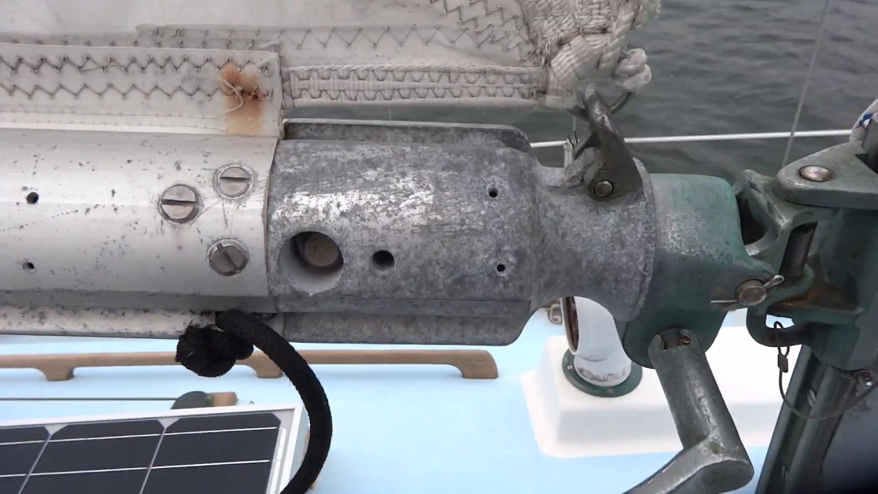 Original furling boom on my 1968 Bristol 32 demonstration