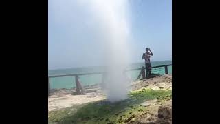 Amazing Blow hole in Salalah Oman #blowhole #shorts