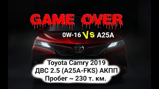 Toyota Camry 2019 ДВС 2.5 (А25А-FKS) 230 т.км. проворот вкладышей, падение давления масла