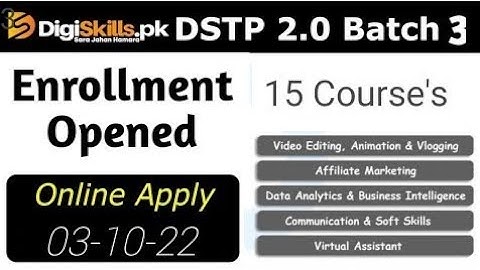 Digiskills Batch 03 Enrollment || DSTP 2.0 enrollment | AR TECH || 1st November 2022 | #digiskills