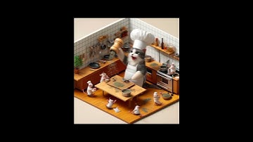 Catnip Confusion in the Kitchen! 😹👨‍🍳 | Isometric Culinary Cat-astrophe #Shorts