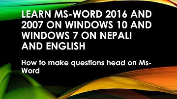 how to learn MS-WORD(2016) for beginners || how to learn computer for beginners (Part II) ||