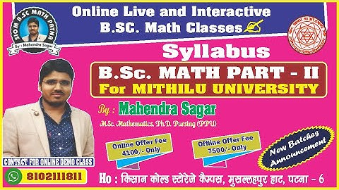 B.Sc Math Part-2 Syllabus Mithila university
