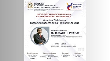 WORKSHOP ON PROTOTYPE/PROCESS DESIGN AND DEVELOPMENT