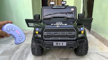 RC Police Jeep Unboxing & Testing | 2.4GHz Remote Control Ride on Jeep | Shamshad Maker🔥🔥