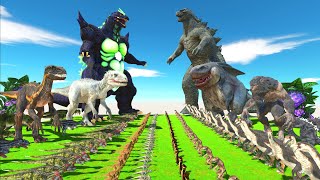 Dinosaurs Revolt Battle With Super Godzilla + Indominus Rex, Indoraptor VS Team Godzilla 2014