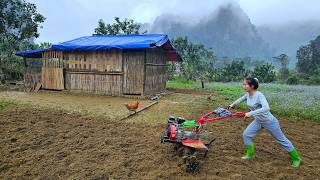 Building a new life in the wilderness: completing a new home - digging trenches and gardening.