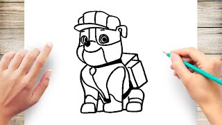 How to Draw Rubble From Paw Patrol #StayAtHome and draw #WithArticco