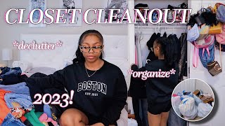 EXTREME CLOSET CLEAN OUT 2023! decluttering &amp; organizing | ft. TEMU!