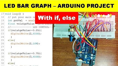 {721} LED Bar Graph Arduino Uno Code Using if else || Arduino Project