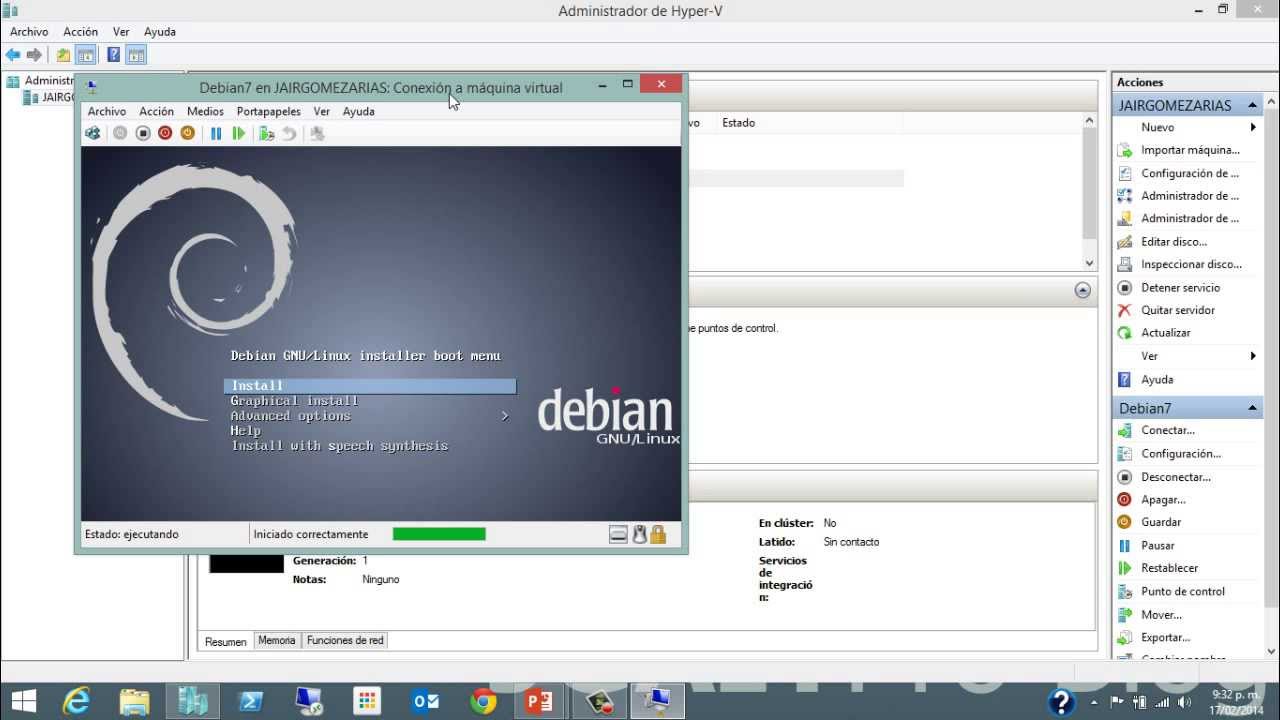 Debian install run. Debian install run