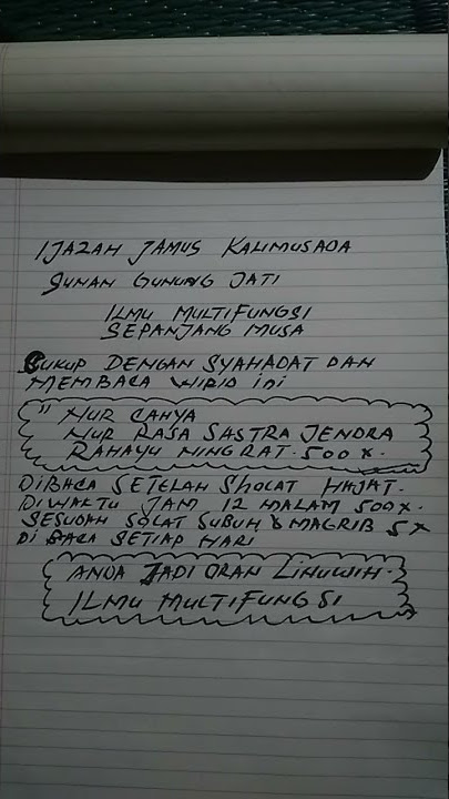 IJAZAH JAMUS KALIMUSADA SUNAN SYARIF HIDAYATTULLOH WALI SONGO#Shorts
