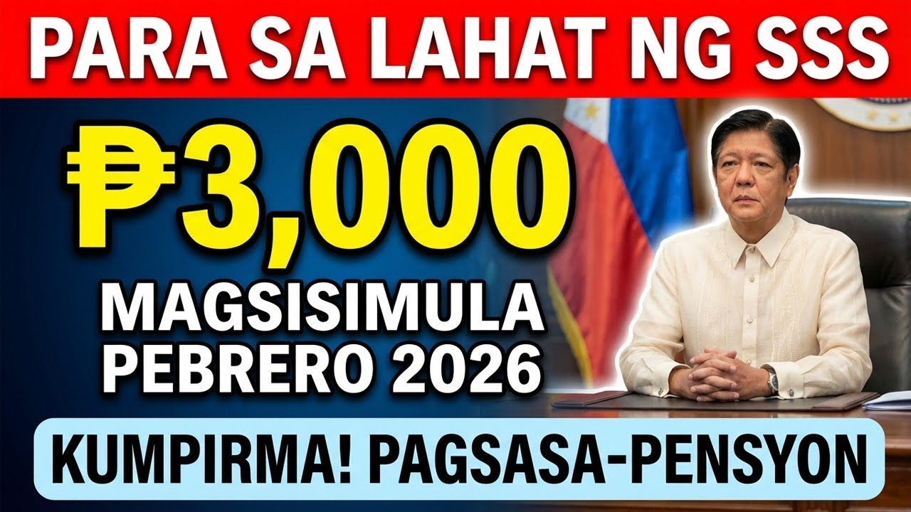 KUMPIRMA! ₱3,000 Buwanang Pagtaas ng Pensyon ng SSS Simula Pebrero 2026 — Sino ang Makakatanggap Nit
