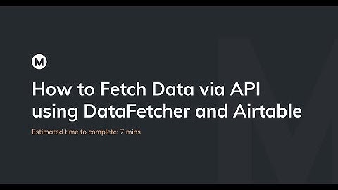 Fetching Data via API with DataFetcher