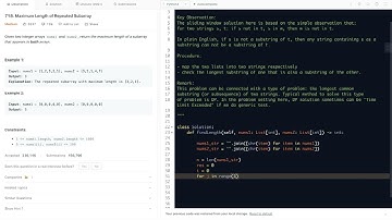 Leetcode 718. Maximum Length of Repeated Subarray - sliding window