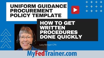 Uniform Guidance Procurement Policy Template: 2 CFR 200 [SIMPLIFIED]