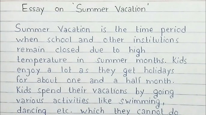 Classification Essay About Vacation
