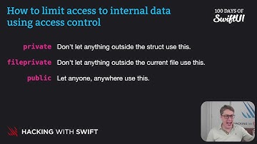 How to limit access to internal data using access control – Swift for Complete Beginners