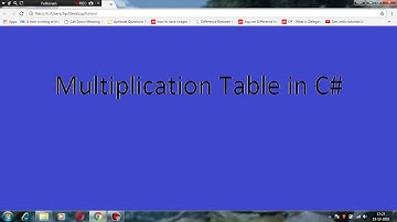 multiplication table program in c# for beginners