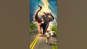Elephant attack two boy in the road #elephante #attack #animals #vfx #wildlife #elephantchase