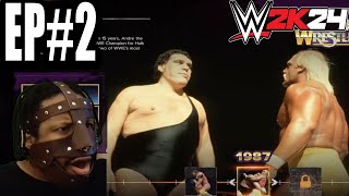 WWE 2K24 Showcase Gameplay Walkthrough Part 2 - Hulk Hogan vs Andre the Giant (LEGEND DIFFICULTY)