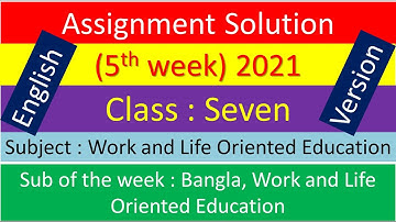 English Version Class 7 Work and Life Oriented Education 5th week 2021 assignment Solution