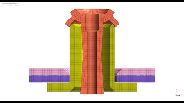High Speed Rivet Deformation - Midas NFX Explicit (Breaking Mesh)
