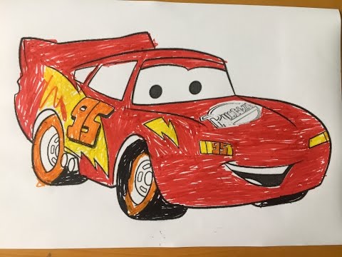 tô màu cho bé ô tô lightning mcqueen Coloring Pages For Kids lightning mcqueen car toy 玩具车  @KidsmileTV