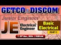 Getco  discom  junior engineering  je electrical engineering  basic electrical  live 1100am
