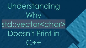 Understanding Why std::vector char  Doesn
