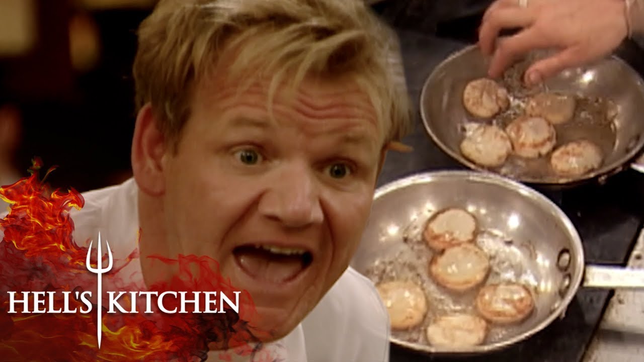 Gordon FLIPS OVER CHEF NOT USING A NON-STICK PAN