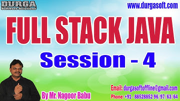 FULL STACK JAVA tutorials || Session - 4 || by Mr. Nagoor Babu On 07-12-2022 @4:30PM IST