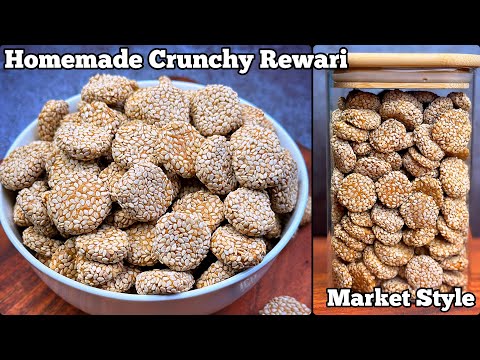 How to Make Til Gud Rewari at Home  Homemade Crunchy Revdi Recipe Til Revri Winter Special Candy