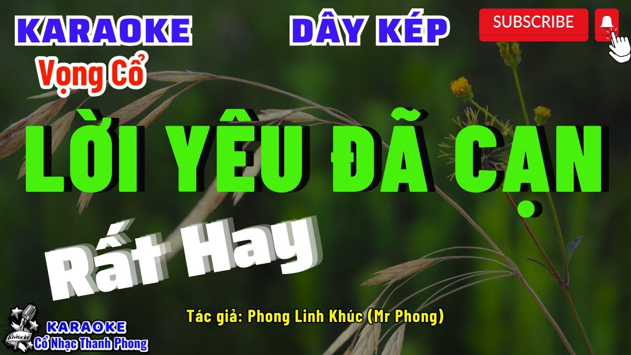 Karaoke Vọng Cổ Lời Yêu Đã Cạn Dây Kép | Rất Hay