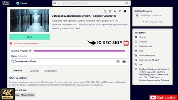 Infosys Springboard Database Management System - Science Graduates Assessment Answer in 4K  #infosys