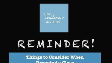 Reminder - Withdrawing From a Class