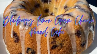 Blueberry Lemon Cream Cheese Pound Cake 🫐🍋 with Cream Cheese Filling