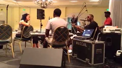 Alison Hinds in rehearsal at Grand Lucayan