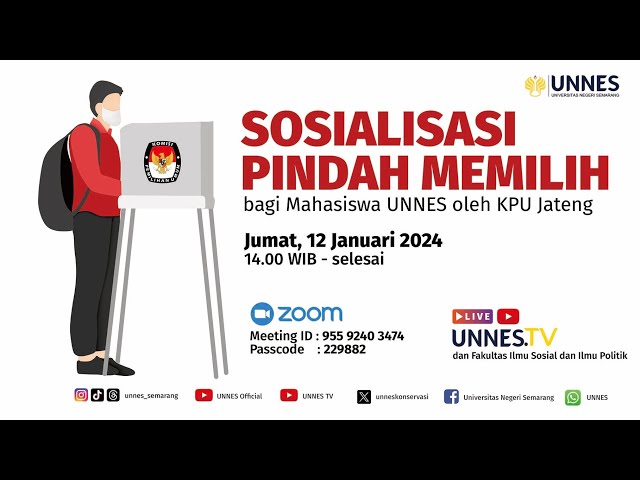 🔴 [ LIVE ] Sosialisasi Pindah Memilih Pemilu 2024 oleh KPU Jawa Tengah class=