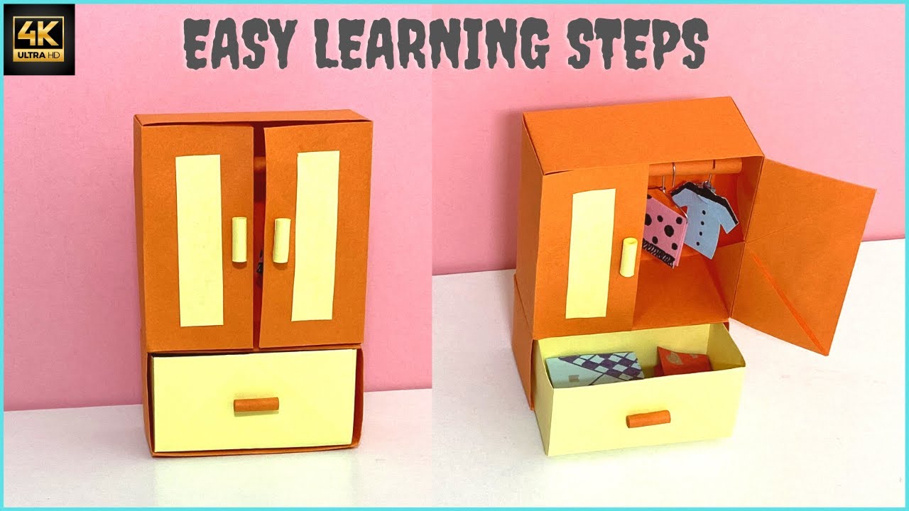 How to make Origami Wardrobe DIY Miniature Paper Furnitures