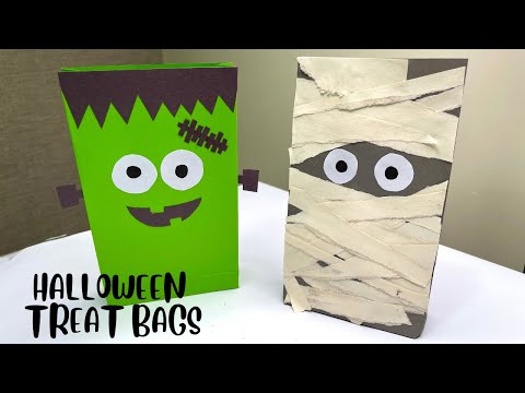 Make Your Own Halloween Treat Bags from Wrapping Paper! - Ella