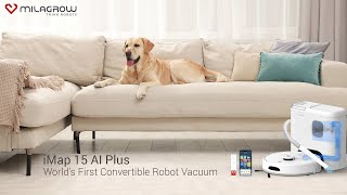 Imap 15 Ai Plus- Indias First Wet & Dry Convertible Robot Vacuum Cleaner With Self-Emptying Dustbin
