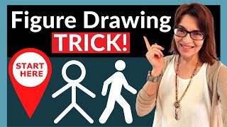 Figure Drawing TRICK  If You Can Draw A Stick Man You Can Draw A Real Person!