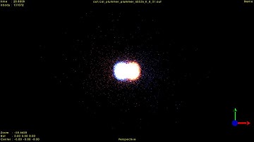 Collision between 2 Plummer Spheres - N-Body 2x65536 - Deltav -sqrt(2)