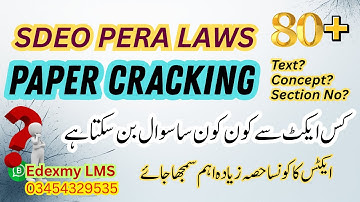 SDEO PERA LAWS | A Complete Paper Cracking Guide 2025