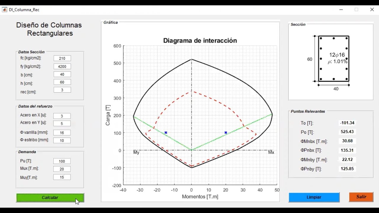 Diagrama Interacción Columna Rectangular : Parte-03 - YouTube